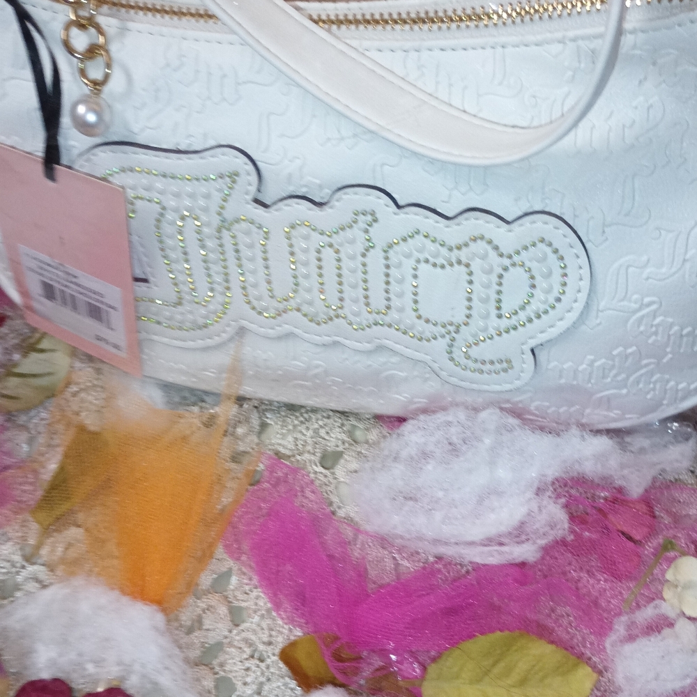 Juicy Couture White Embossed Shoulder Bag